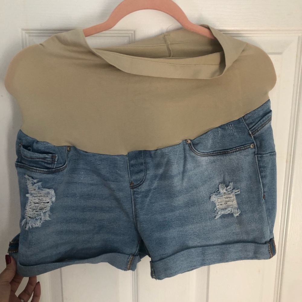 Jean maternity shorts